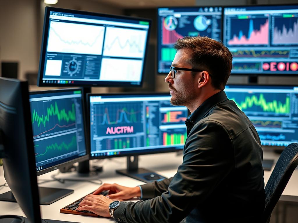 Data analyst working with advanced visualization tools for market research