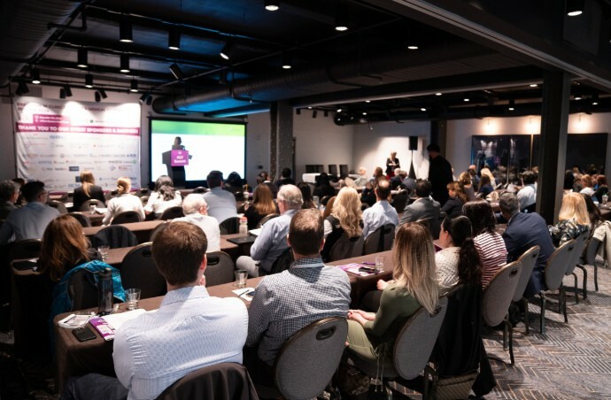 David Masciangelo, founder of Talent Leverage, speaking at industry conference