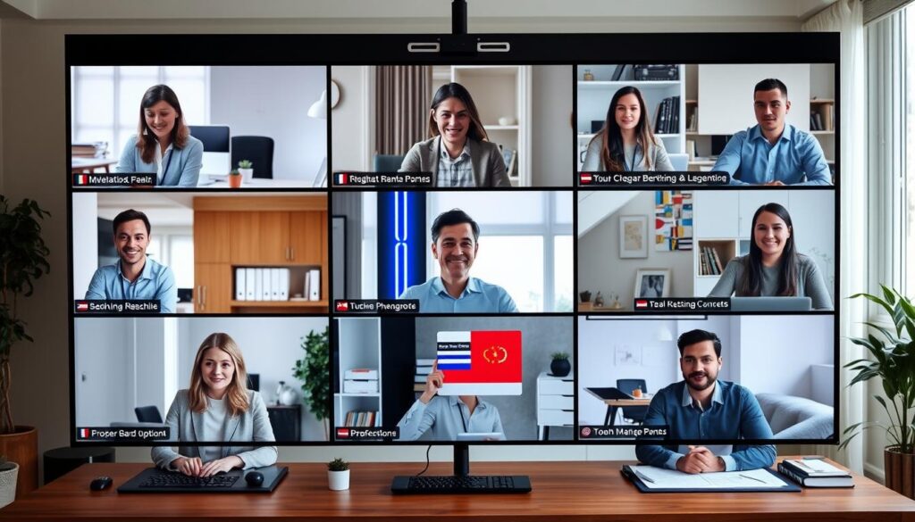 Global remote market research team collaborating across time zones