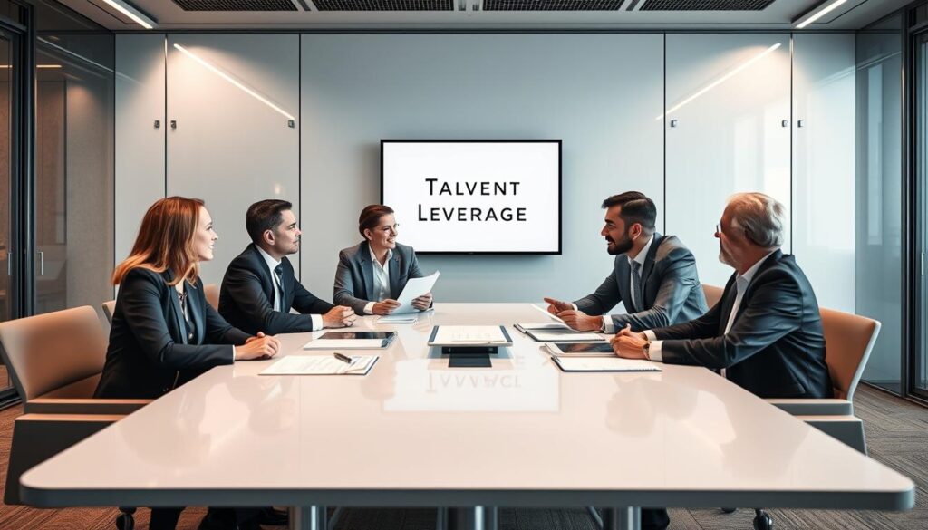 Talent Leverage team meeting with medical device company executives, representing top medical device recruiters in action Talent Leverage team meeting with medical device company executives, representing top medical device recruiters in action