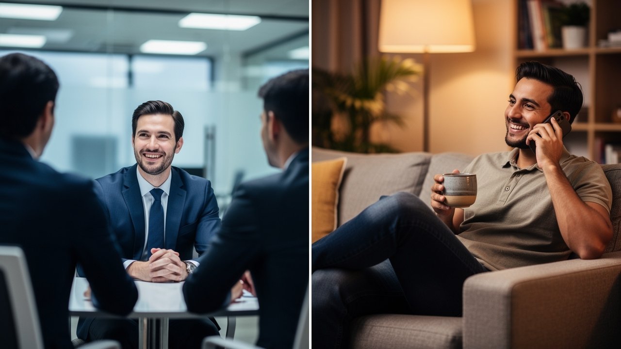 Candidate formal interview versus candid recruiter phone call